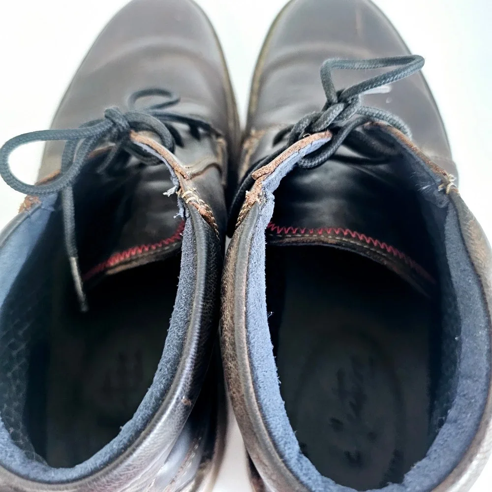 Clarks‎ mens 15522 Brown Leather Lace Up Boot Ortholite Cushion Sz 9 - Sh651.2